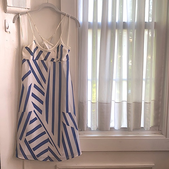 Armani Exchange 100% Silk Cross Back Mini Dress - Picture 1 of 7